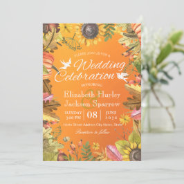 Fall Wedding Celebration Autumn Maple Leaf Pumpkin Kaart