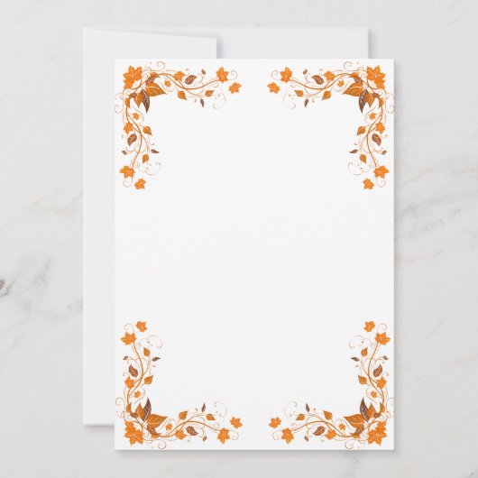 Fall Wedding Cooper & Rebecca Invitation Kaart (Achterkant)