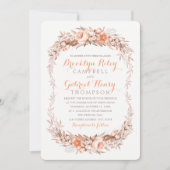 Fall Wedding Elegant Autumn Waterverf Floral Kaart (Voorkant)