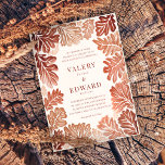 Fall Wedding Elegante Boheemse Waterverf Kaart<br><div class="desc">Zet de toon voor uw herfstfeest met deze herfstbruiloft Elegante Boheemse Waterverf-uitnodiging, met zachte waterverf herfstbladeren in warme terracotta, bruine en roomkleurige tinten. Met zijn mix van aardse kleuren, boho bohemian charme en eigentijdse eenvoud biedt deze uitnodiging een perfecte mix van rustieke elegantie en seizoensgebonden romance. Als je hulp nodig...</div>