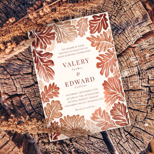 Fall Wedding Elegante Boheemse Waterverf Kaart