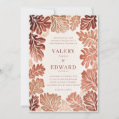 Fall Wedding Elegante Boheemse Waterverf Kaart (Voorkant)