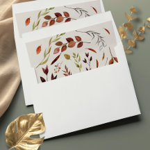 FALL Wedding Envelope Liner Seasonal Burnt Sinaasa