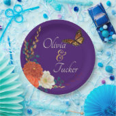 Fall Wedding Floral Butterfly Custom Paper Bord (Feest)