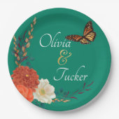 Fall Wedding Floral Butterfly Custom Paper Bord (Voorkant)
