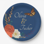 Fall Wedding Floral Butterfly Custom Paper Bord (Voorkant)