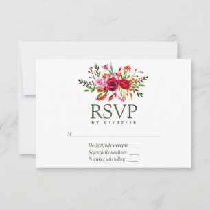 Fall Wedding Floral RSVP Kaartje