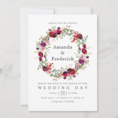 Fall Wedding Floral Uitnodiging (Voorkant)