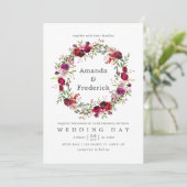 Fall Wedding Floral Uitnodiging (Staand voorkant)
