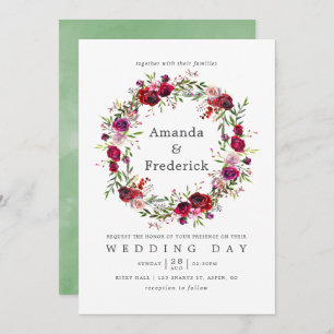Fall Wedding Floral Uitnodiging