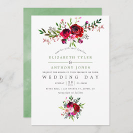 Fall Wedding Floral Uitnodiging