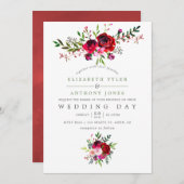 Fall Wedding Floral Uitnodiging (Voorkant / Achterkant)