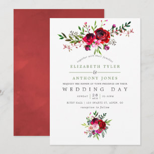 Fall Wedding Floral Uitnodiging
