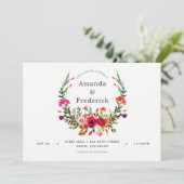 Fall Wedding Floral Uitnodiging (Staand voorkant)