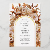 Fall Wedding Folie Uitnodiging (Voorkant)