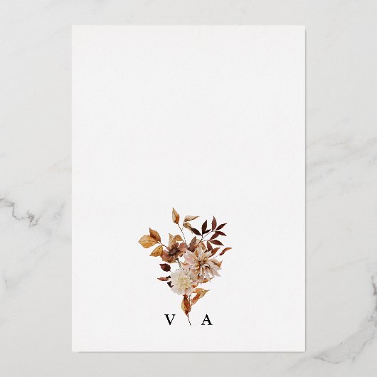 Fall Wedding Folie Uitnodiging (Achterkant)