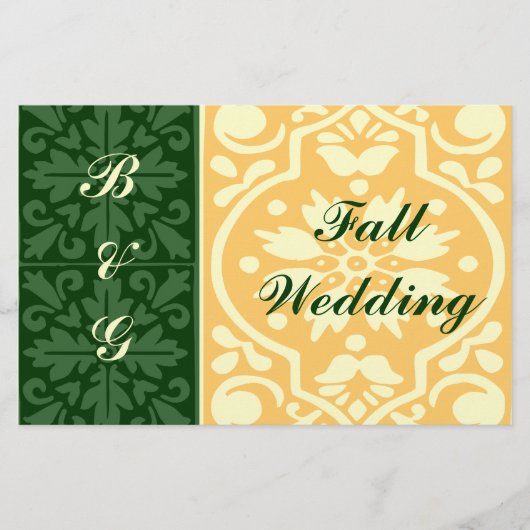 Fall Wedding Green Cream Flyer-Sjabloon Flyer (Voorkant)