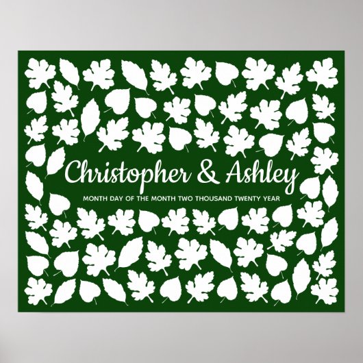 Fall Wedding Guestbook Alternative 75 Guests Leaf Poster (Voorkant)