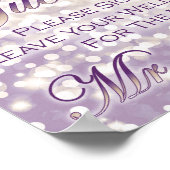 Fall Wedding Guestbook Sign - Champagne en Plum Poster (Hoek)
