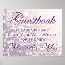 Fall Wedding Guestbook Sign - Champagne en Plum