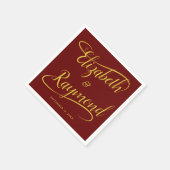 Fall Wedding Handgeschreven kalligrafie Elegant Sw Servet (Hoek)