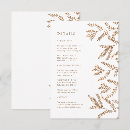 Fall Wedding Informatiekaartje (Voorkant / Achterkant)