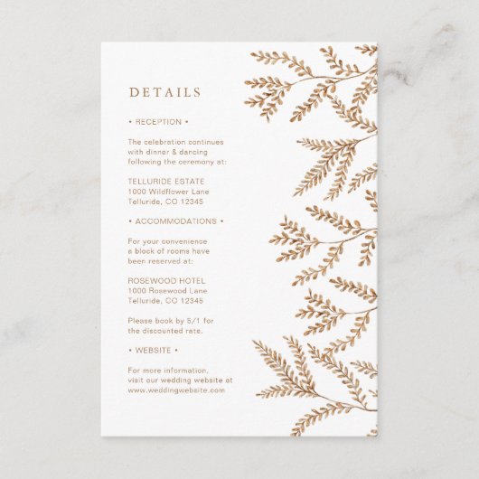 Fall Wedding Informatiekaartje (Voorkant)