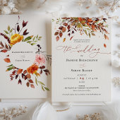 Fall Wedding Invitation Burnt Oranje Modern Script Kaart