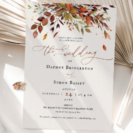 Fall Wedding Invitation Burnt Oranje Modern Script Kaart