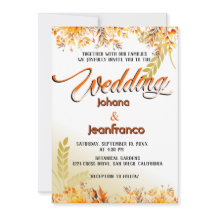 Fall Wedding Invitation Oranje Modern Script