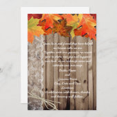 Fall Wedding Invite Kaart (Voorkant / Achterkant)