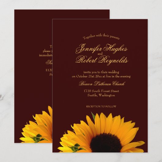 Fall Wedding Kaart (Voorkant / Achterkant)