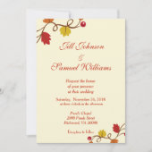Fall Wedding Leaf en Berry Vine Kaart (Voorkant)