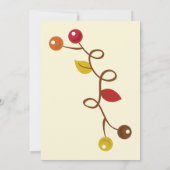Fall Wedding Leaf en Berry Vine Kaart (Achterkant)