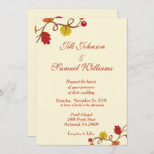 Fall Wedding Leaf en Berry Vine Kaart (Voorkant / Achterkant)