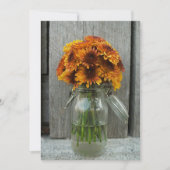 Fall Wedding Mason Jar Flowers & Barnwood Kaart (Voorkant)