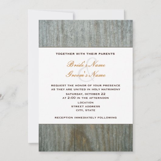 Fall Wedding Mason Jar Flowers & Barnwood Kaart (Achterkant)