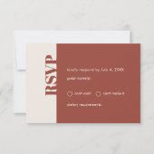 Fall Wedding Modern Minimal Terracotta RSVP Kaartje (Voorkant)