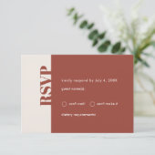 Fall Wedding Modern Minimal Terracotta RSVP Kaartje (Staand voorkant)