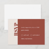 Fall Wedding Modern Minimal Terracotta RSVP Kaartje (Voorkant / Achterkant)