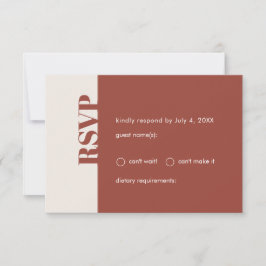 Fall Wedding Modern Minimal Terracotta RSVP Kaartje