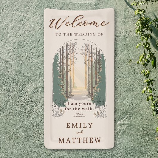 Fall Wedding Modern Rustiek Elegant Bos Welkom Spandoek