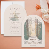 Fall Wedding Modern Rustiek Elegant Eenvoudig Bos Kaart