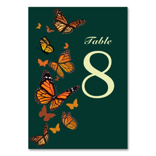 Fall Wedding Monarch Butterfly Monogram Kaart (Voorkant)
