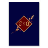 Fall Wedding Monarch Butterfly Monogram Kaart (Achterkant)