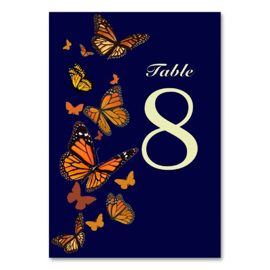 Fall Wedding Monarch Butterfly Monogram Kaart (Voorkant)