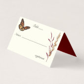 Fall Wedding Monarch Butterfly Monogram Kaart (Voorkant)