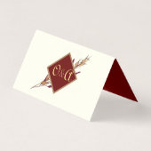 Fall Wedding Monarch Butterfly Monogram Kaart (Achterkant)