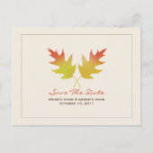 Fall Wedding Oak Leaves Save the Date Briefkaart (Voorkant)