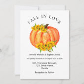 Fall Wedding Oranje Pumpkin Kaart (Voorkant)